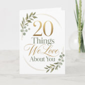 Personalized 20 Things We Love About You Gift カード (正面)