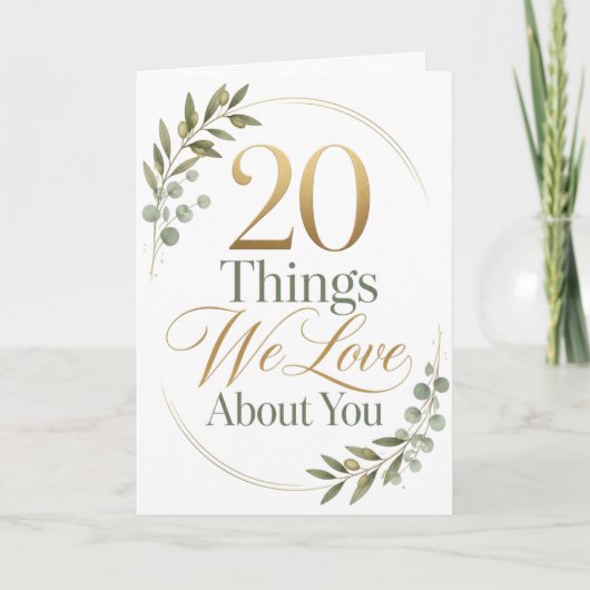 Personalized 20 Things We Love About You Gift カード (正面)