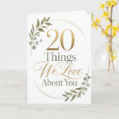 Personalized 20 Things We Love About You Gift カード (黄色い花)