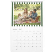 Personalized 20XX Wall Calendar - Green Striped  カレンダー (1月 2027)