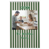 Personalized 20XX Wall Calendar - Green Striped  カレンダー (カバー)