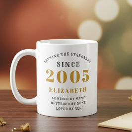 Personalized 21st Birthday 2005 Add Name Elegant コーヒーマグカップ