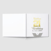 Personalized 21st Birthday gold typography ゲストブック (全面)