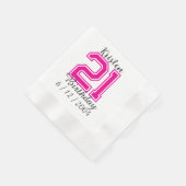 Personalized 21st Birthday Napkin Birthday 縁ありカクテルナプキン (角)
