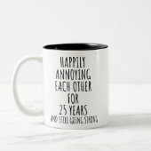 Personalized 25th Anniversary Funny Silver ツートーンマグカップ (左)