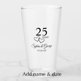 Personalized 25th Anniversary Gift Elegant Modern タンブラーグラス
