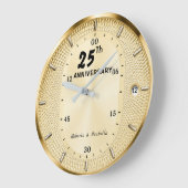 Personalized 25th Anniversary Gold  ラージ壁時計 (傾斜)