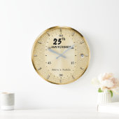 Personalized 25th Anniversary Gold  ラージ壁時計 (ホーム)