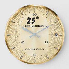 Personalized 25th Anniversary Gold  ラージ壁時計