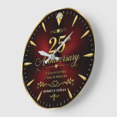 Personalized 25th Anniversary Jubilee Gift ラージ壁時計 (傾斜)
