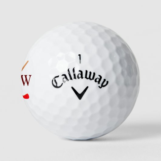 Personalized 2-initials Red Clubs Golfer Age ゴルフボール (ロゴ)