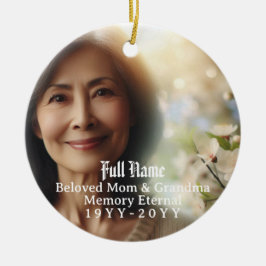 Personalized 2 Photo, Name Memorial Ornament セラミックオーナメント