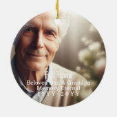 Personalized 2 Photo, Name Memorial Ornament セラミックオーナメント (裏面)