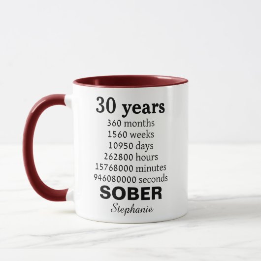 Personalized 30 Years Sober Mug Recovery gift マグカップ (左)