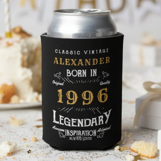Personalized 30th Birthday 1996 Vintage Legendary 缶クーラー