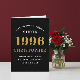 Personalized 30th Birthday Born 1996 Vintage Black カード