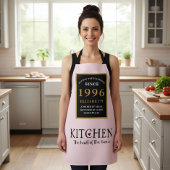 Personalized 30th Birthday Cook Chef Baker Pink エプロン