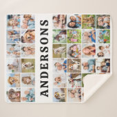 Personalized 36 Photos Collage Cute Trendy Family シェルパブランケット (正面(横))
