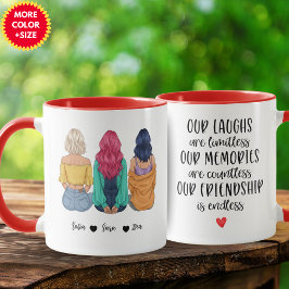 Personalized 3 Best Friends Mug | Custom BFF Gift マグカップ
