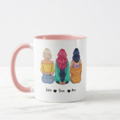 Personalized 3 Best Friends Mug | Custom BFF Gift マグカップ (左)