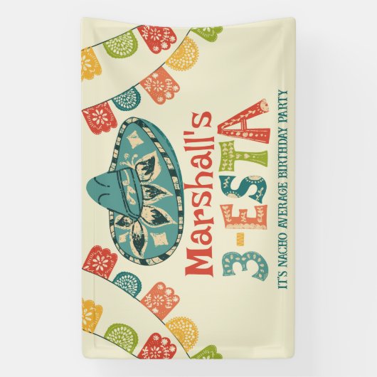 Personalized 3-Esta Mexican Themed Third Birthday 横断幕 (縦)