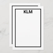 Personalized 3 Letter Monogram Notecards サンキューカード (正面/裏面)