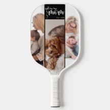 Personalized 3-Photo Collage Black Mom Est Year 