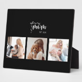 Personalized 3-Photo Collage Black Mom Est Year  フォトプラーク (側面)