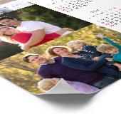 Personalized 3 Photo Collage Family 2026 Calendar ポスター (角)