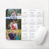 Personalized 3 Photo Collage Family 2026 Calendar マウスパッド (マウス)
