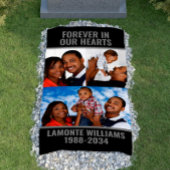Personalized 3 Photo Collage Grave Blanket Cover 横断幕