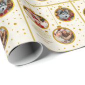 Personalized 3 Photo - Custom Family Holiday ラッピングペーパー (ロールコーナー)