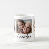Personalized 3 Photo Grandma Established Year コーヒーマグカップ (中央)