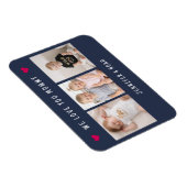 Personalized 3 Photo We Love You Mommy Navy Blue  マグネット (右側)