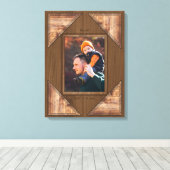 Personalized 3D Rustic Wood Pattern Frame キャンバスプリント (インサイチュ (ウッドフロア))