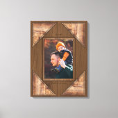 Personalized 3D Rustic Wood Pattern Frame キャンバスプリント (正面)