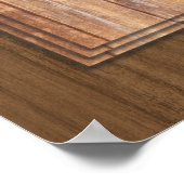 Personalized 3D Rustic Wood Pattern Frame ポスター (角)