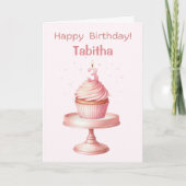 Personalized 3rd Birthday Cupcake Card カード (正面)