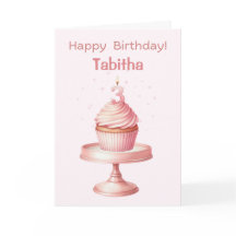 Personalized 3rd Birthday Cupcake Card