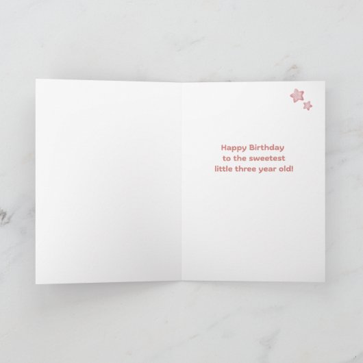 Personalized 3rd Birthday Cupcake Card カード (内部)