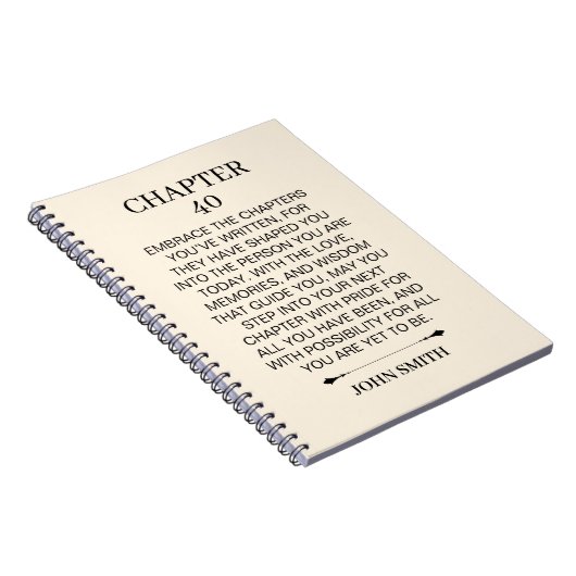 Personalized 40th Birthday ノートブック (右側)