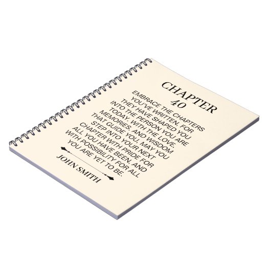 Personalized 40th Birthday ノートブック (左側)