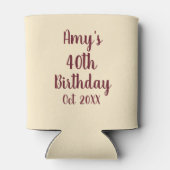Personalized 40th Birthday Cooler 缶クーラー (裏面)