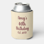 Personalized 40th Birthday Cooler 缶クーラー (缶裏面)