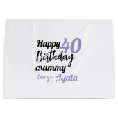 Personalized 40th Birthday Gift Bag - Custom Name ラージペーパーバッグ (正面)