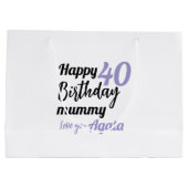Personalized 40th Birthday Gift Bag - Custom Name ラージペーパーバッグ (裏面)