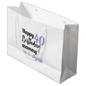 Personalized 40th Birthday Gift Bag - Custom Name ラージペーパーバッグ (正面アングル)