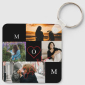 Personalized 4-Photo Collage Mom Monogram キーホルダー (裏面)