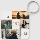 Personalized 4-Photo Collage Mom Monogram キーホルダー (裏面)