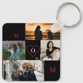 Personalized 4-Photo Collage Mom Monogram キーホルダー (裏面)